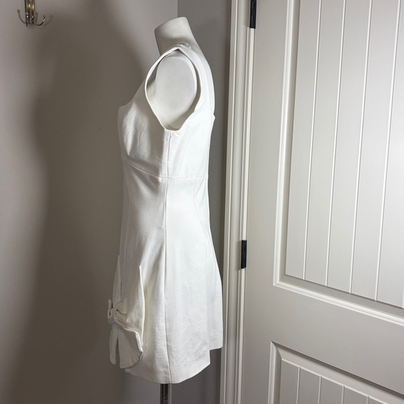 ELLIATT Rays Dress White Bow Square Neck Sleeveless Back Zip Party Date Sz L - Picture 7 of 14